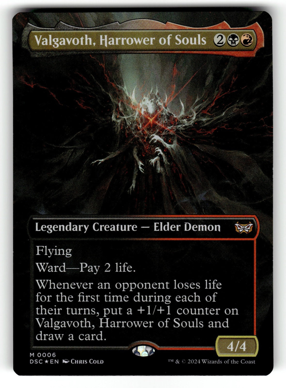 Valgavoth, Harrower of Souls (Borderless) – 6 DSC: Commander: Duskmourn: House of Horror M Foil NM