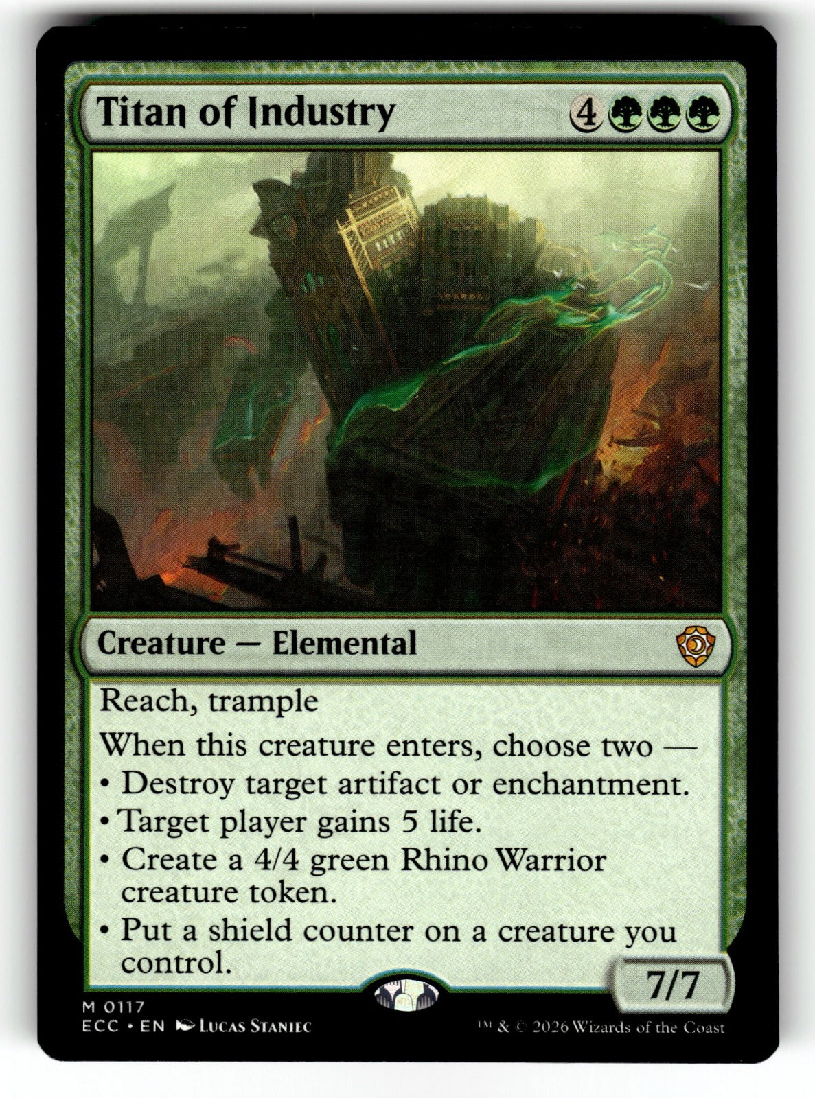 Titan of Industry – 117 ECC: Commander: Lorwyn Eclipsed M NM