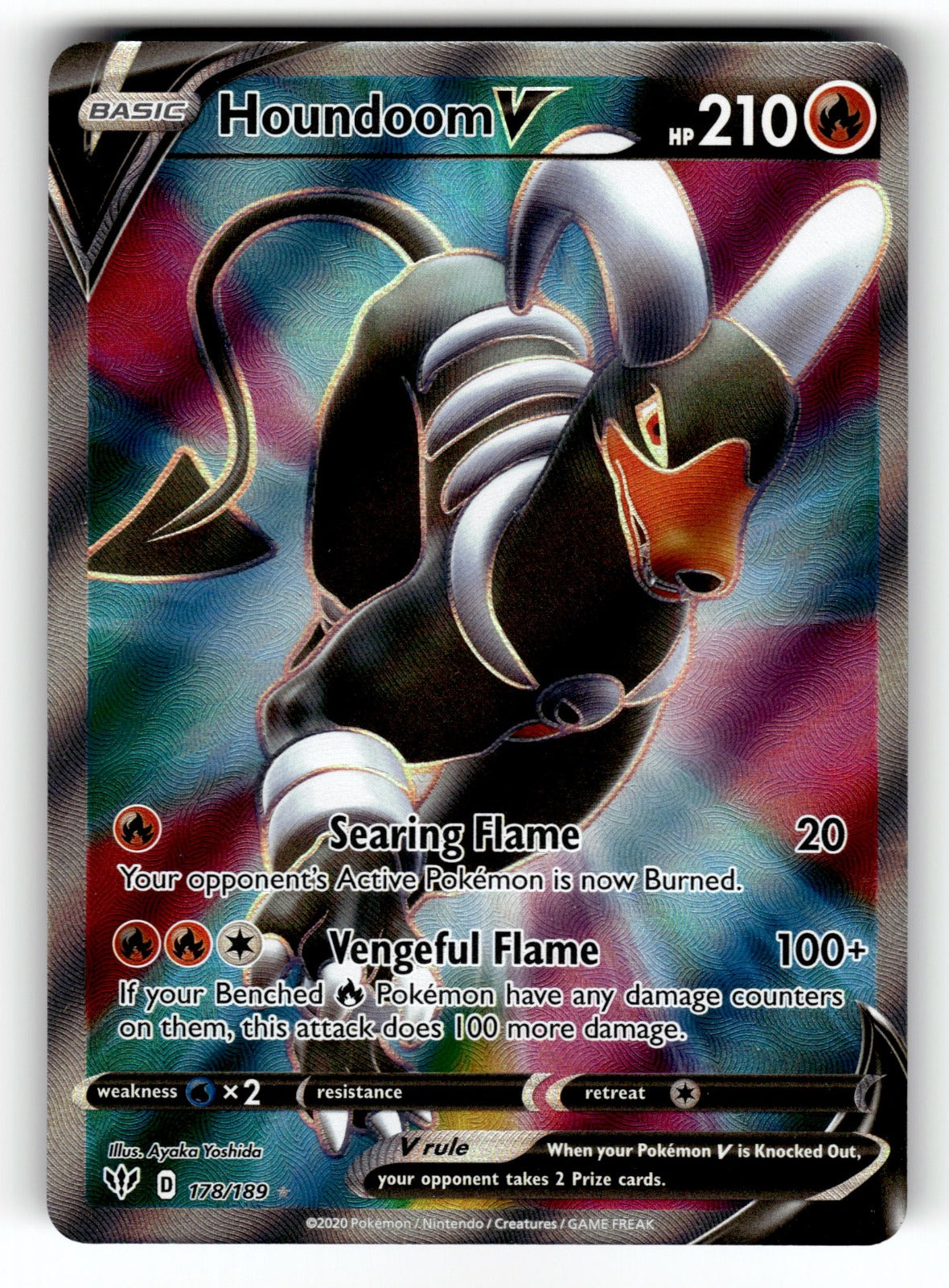 Houndoom V (Full Art) – 178/189 SWSH03: SWSH03: Darkness Ablaze Ultra Rare HoloNM