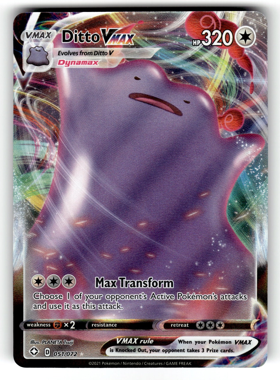Ditto VMAX – 051/072 SHF: Shining Fates Ultra Rare Holo NM