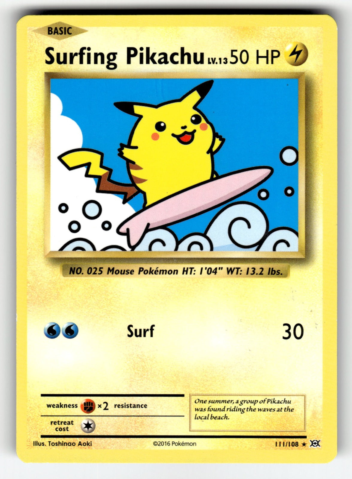 Surfing Pikachu – 111/108 EVO: XY - Evolutions Secret Rare MP