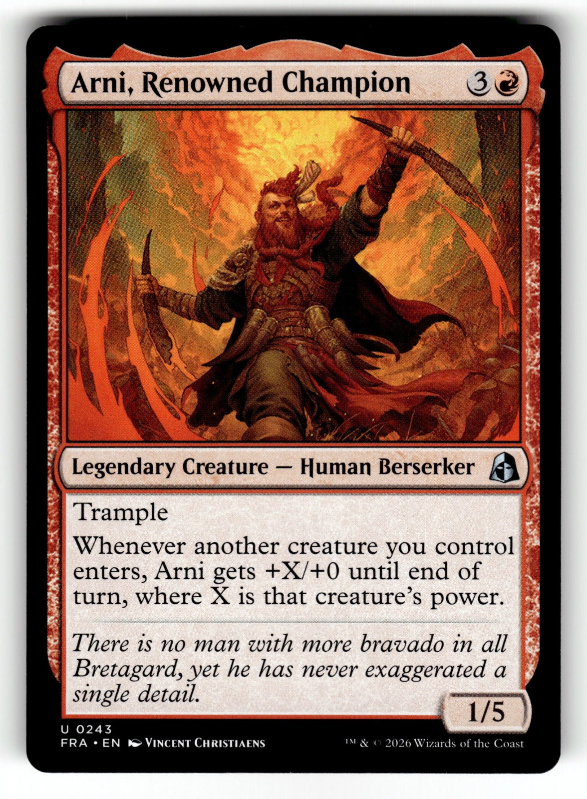 Arni, Renowned Champion – 243 FRA: Reality Fracture U NM