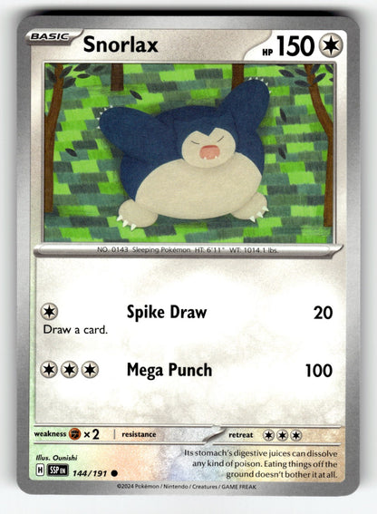 Snorlax – 144/191 SSP: SV08: Surging Sparks Common NM