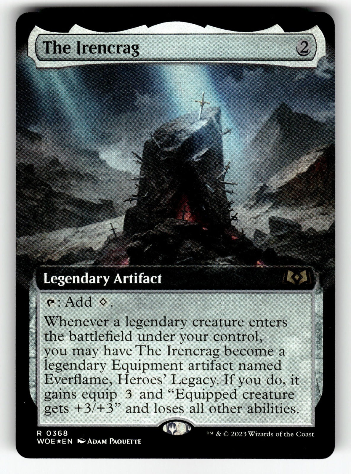 The Irencrag Extended Art – 368 WOE: Wilds of Eldraine R Foil NM