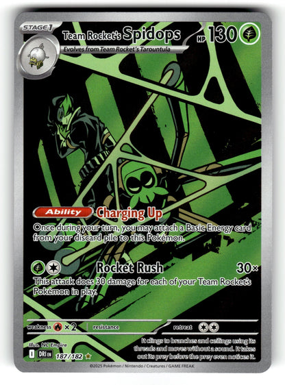 Team Rocket's Spidops – 187/182 DRI: SV10: Destined Rivals Illustration Rare Holo NM