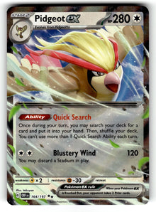 Pidgeot ex – 164/197 OBF: SV03: Obsidian Flames Double Rare Holo NM