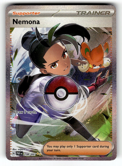 Nemona – 238/091 PAF: SV: Paldean Fates Special Illustration Rare HoloNM