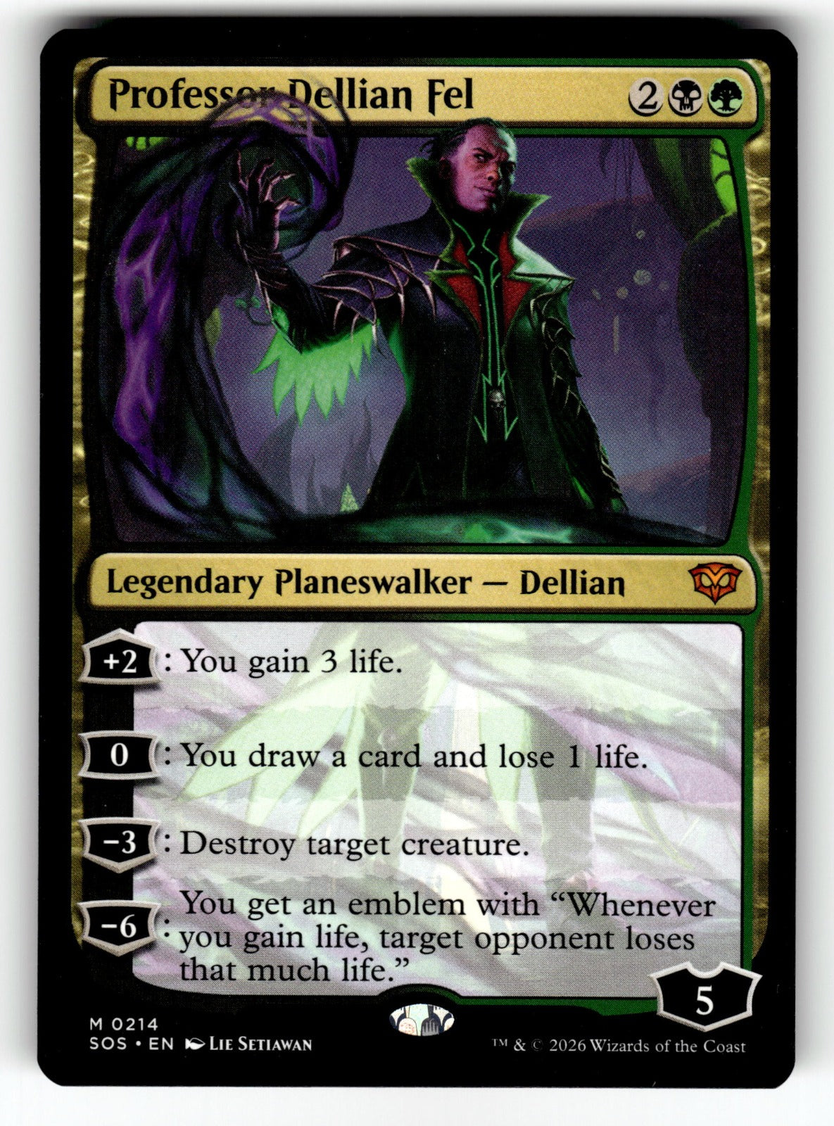 Professor Dellian Fel – 214 SOS: Secrets of Strixhaven M NM