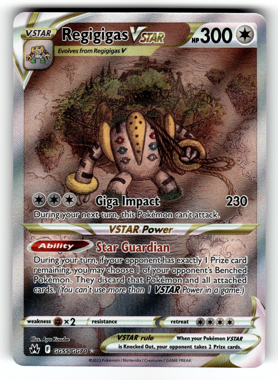 Regigigas VSTAR – GG55/GG70 CRZ:GG: SWSH: Crown Zenith: Galarian Gallery Ultra Rare Holo NM