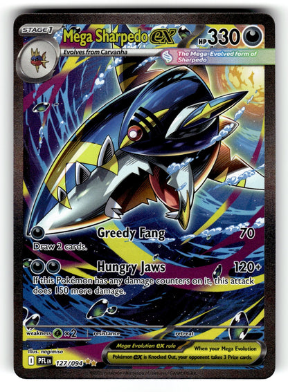Mega Sharpedo ex – 127/094 PFL: ME02: Phantasmal Flames Special Illustration Rare Holo NM