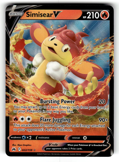 Simisear V – 022/159 CRZ: SWSH: Crown Zenith Ultra Rare Holo NM