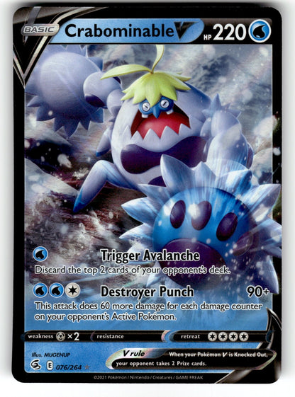 Crabominable V – 076/264 SWSH08: SWSH08: Fusion Strike Ultra Rare Holo NM