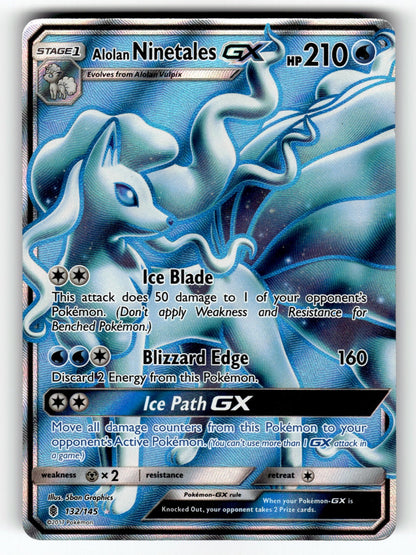Alolan Ninetales GX (Full Art) – 132/145 SM02: SM - Guardians Rising Ultra Rare Holo MP