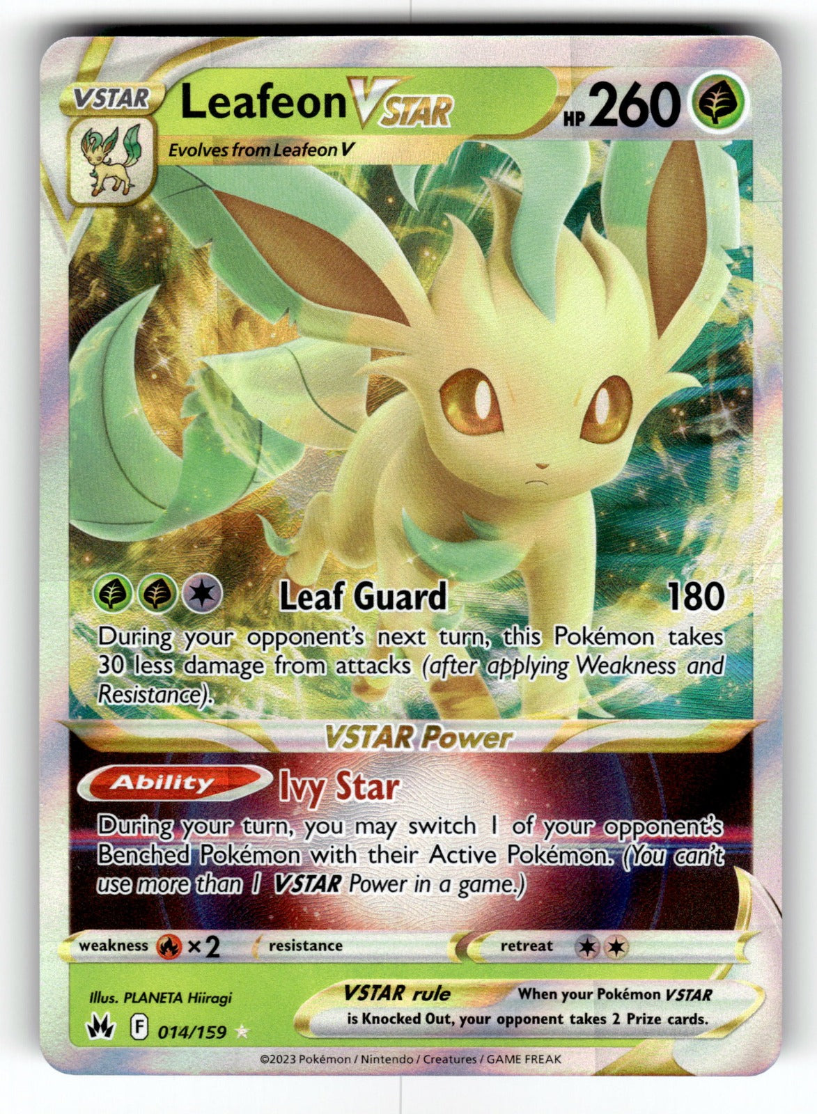 Leafeon VSTAR – 014/159 CRZ: SWSH: Crown Zenith Ultra Rare Holo NM