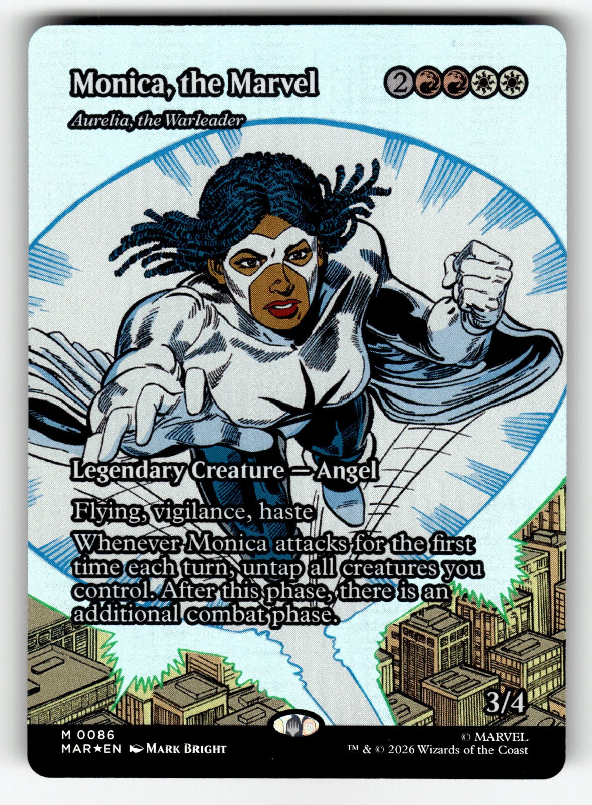 Monica, the Marvel - Aurelia, the Warleader (Borderless) – 86 MAR: Marvel Universe Eternal-Legal M Foil NM