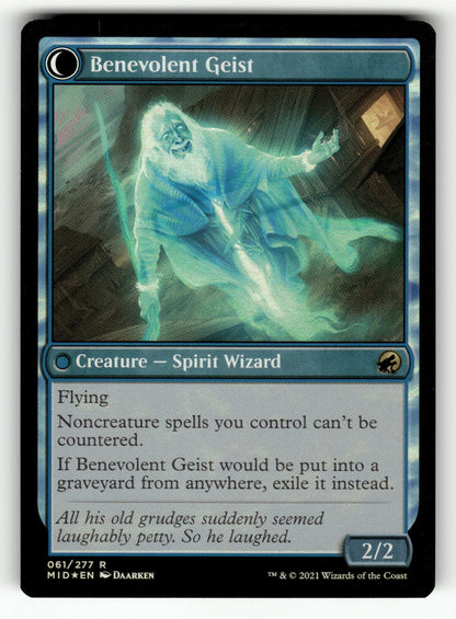 Malevolent Hermit – 61 MID: Innistrad: Midnight Hunt R FoilNM (Back)