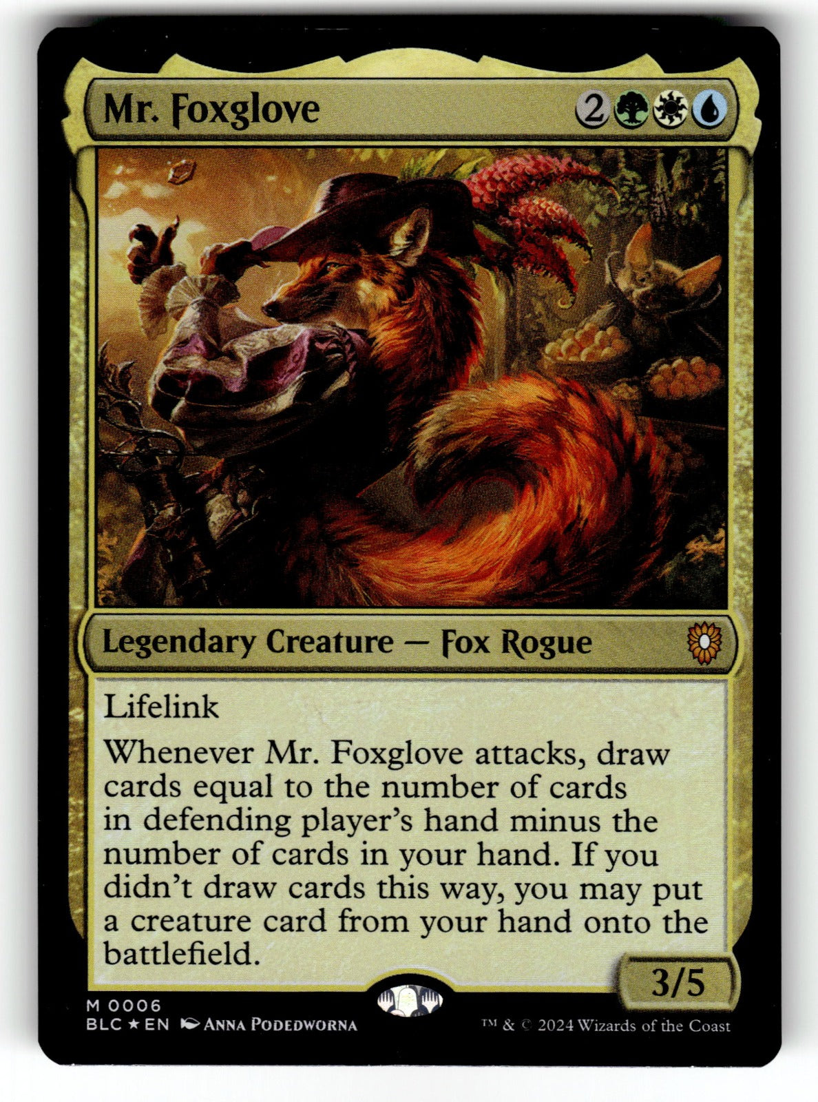 Mr. Foxglove – 6 BLC: Commander: Bloomburrow M Foil NM