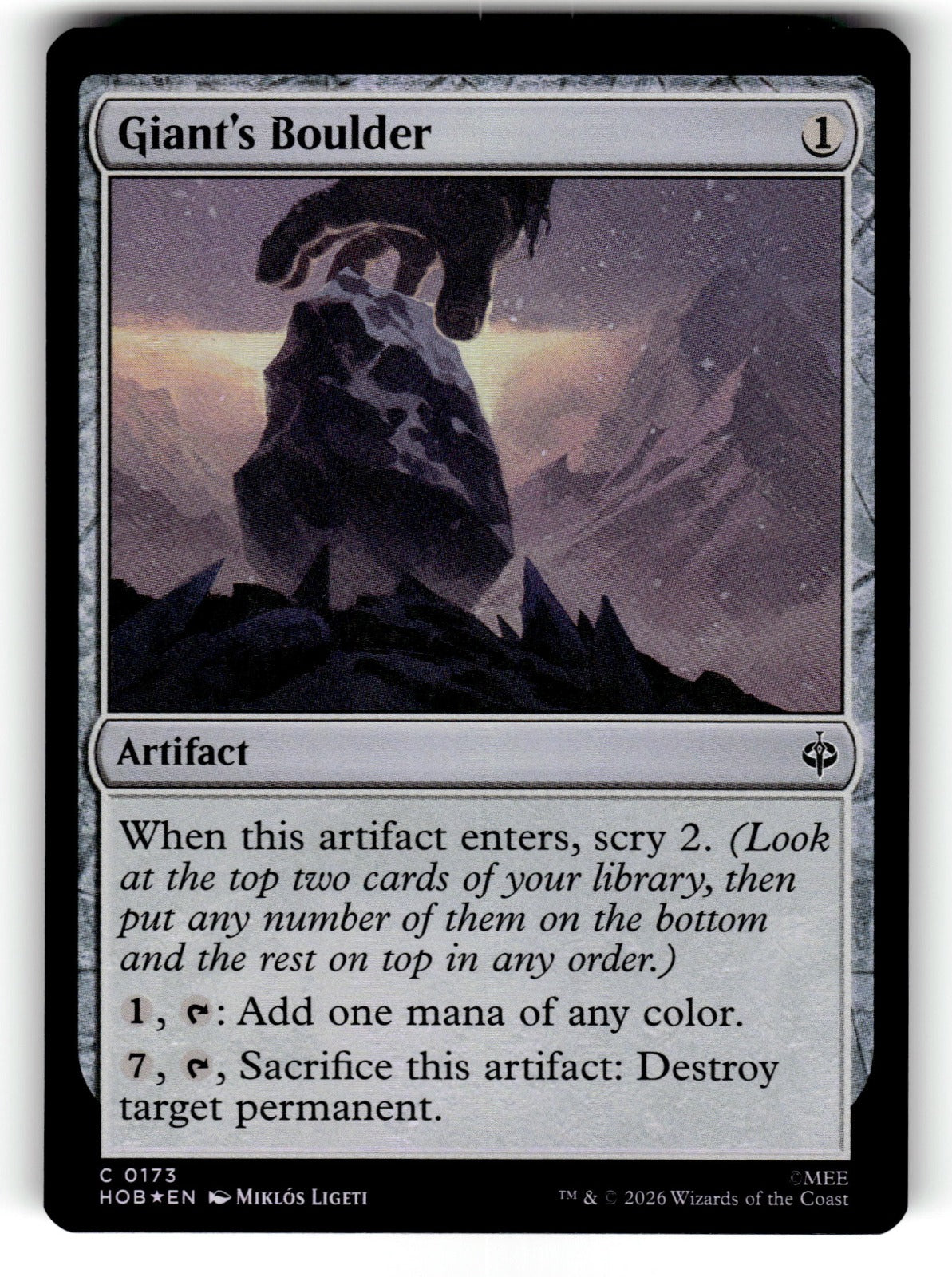 Giant's Boulder – 173 HOB: The Hobbit C Foil NM
