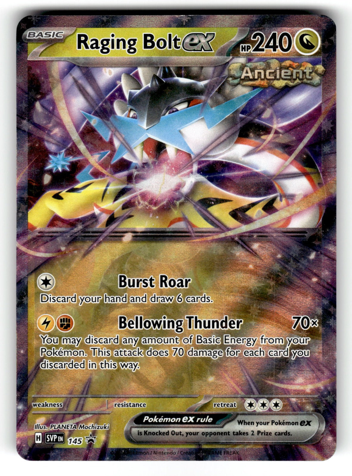 Raging Bolt ex – 145 SVP: SV: Scarlet & Violet Promo Cards Promo HoloNM