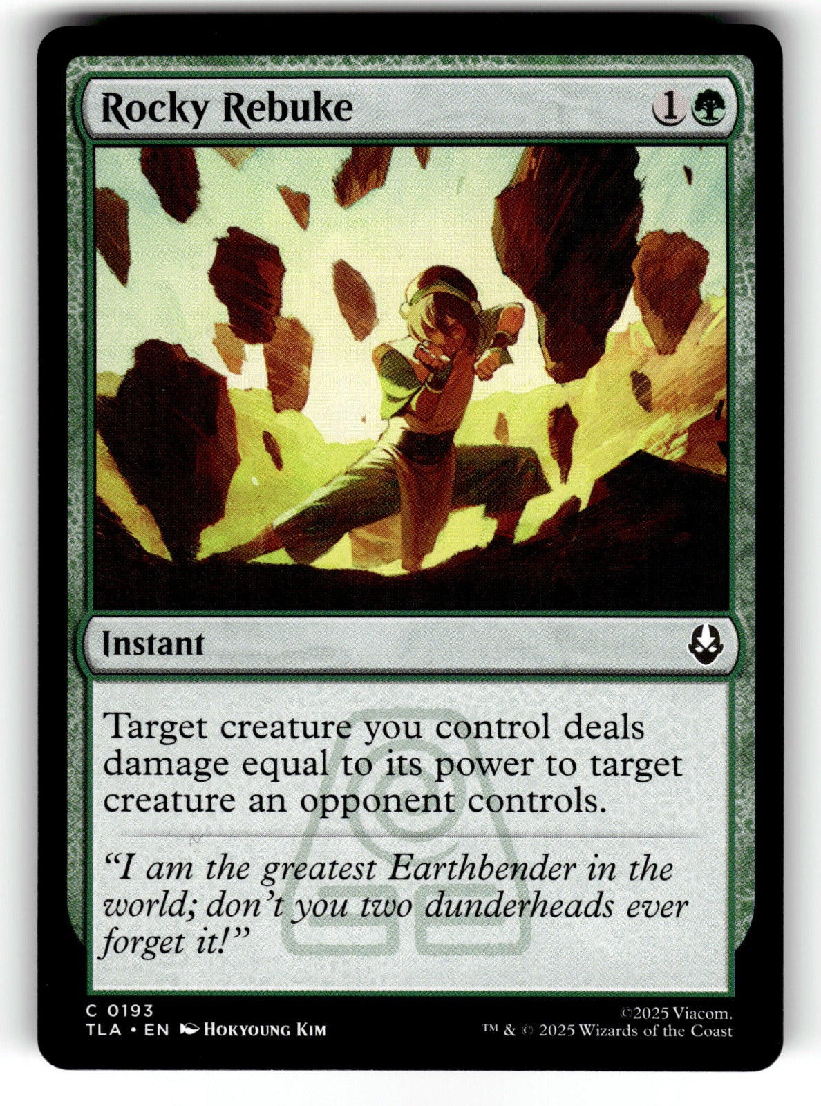 Rocky Rebuke – 193 TLA: Avatar: The Last Airbender C NM