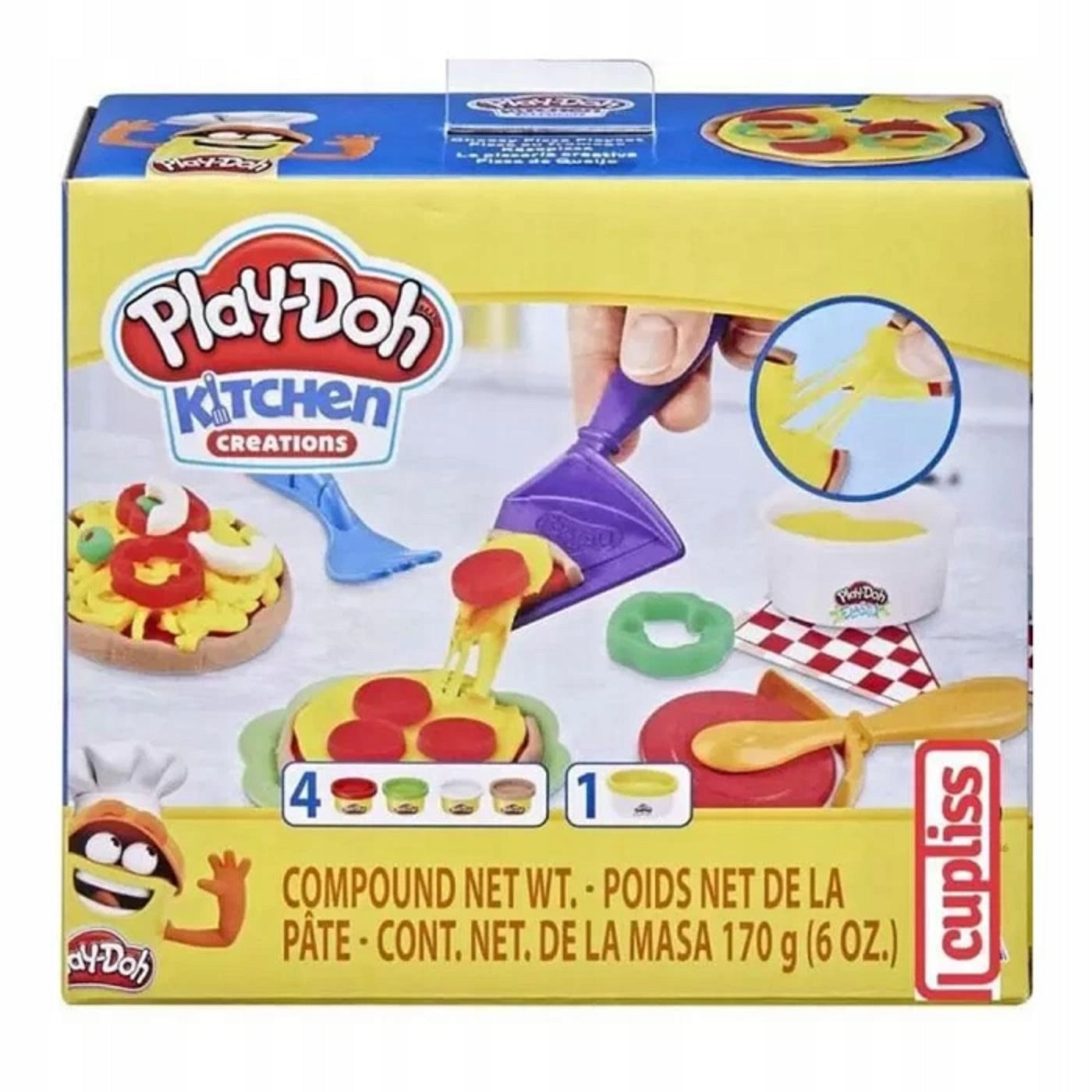 Play-Doh Kitchen Creations Cheesy Pizza Playset for Kids 3 Years and up Non-Toxic