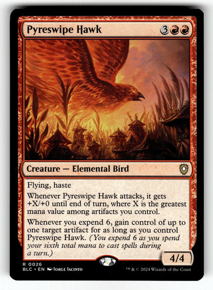 Pyreswipe Hawk – 26 BLC: Commander: Bloomburrow R NM