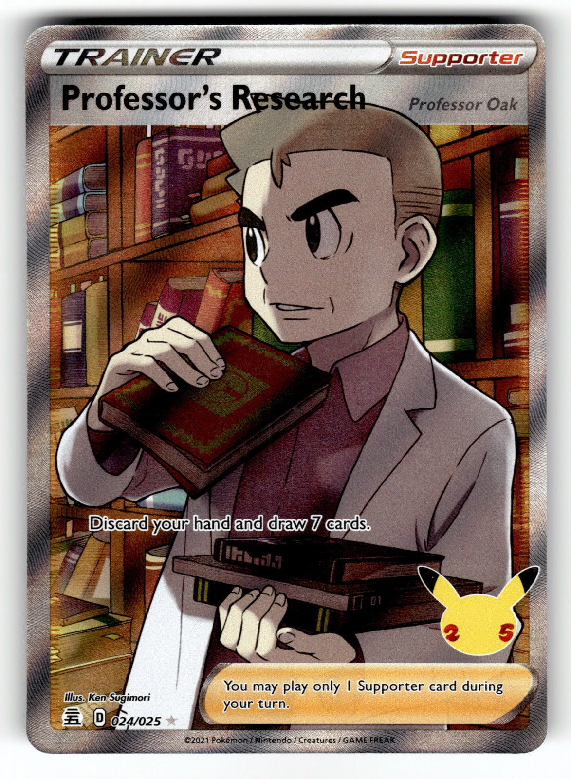 Professor's Research (Full Art) – 024/025 CLB: Celebrations Ultra Rare Holo NM