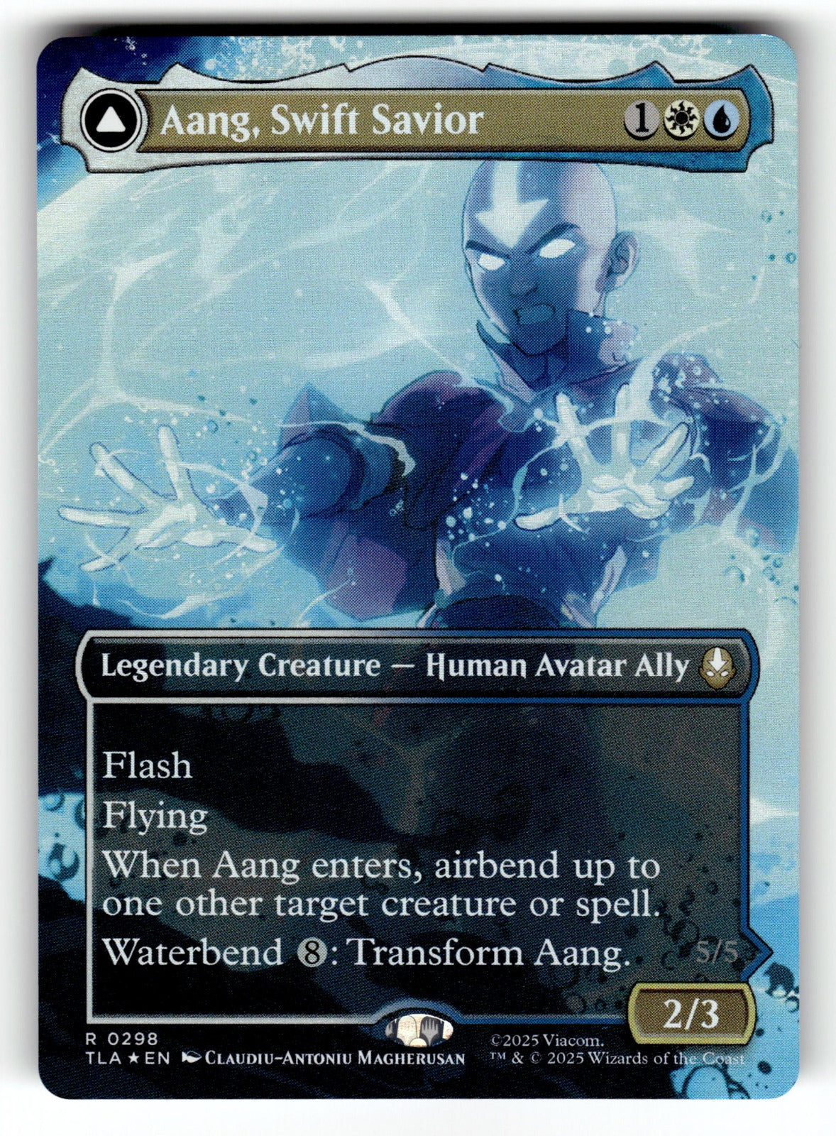 Aang, Swift Savior (0298) (Borderless) – 298 TLA: Avatar: The Last Airbender R Foil NM