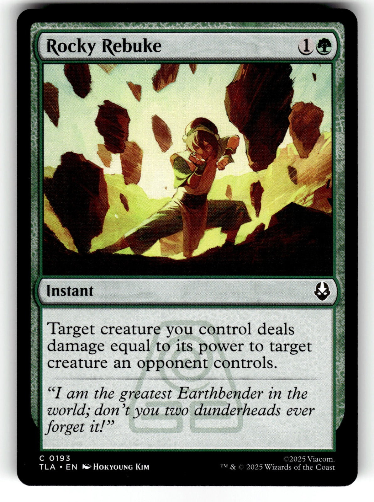 Rocky Rebuke – 193 TLA: Avatar: The Last Airbender C NM