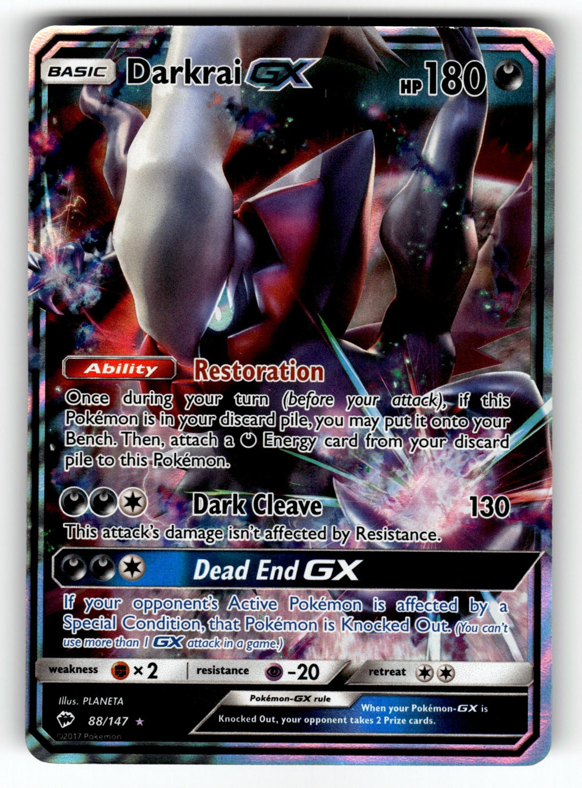 Darkrai GX – 88/147 SM03: SM - Burning Shadows Ultra Rare Holo NM