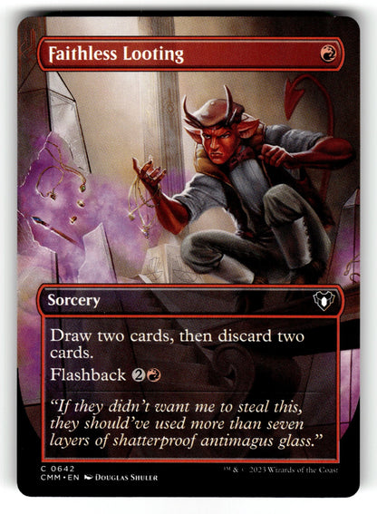 Faithless Looting (Borderless) – 642 CMM: Commander Masters C NM