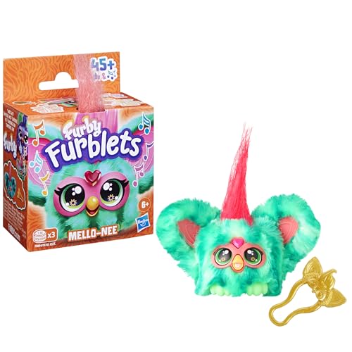 Furby Furblets Mello-Nee Summer Chill Mini Electronic Plush Toy for Girls & Boys School Backpack Charms