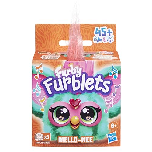 Furby Furblets Mello-Nee Summer Chill Mini Electronic Plush Toy for Girls & Boys School Backpack Charms