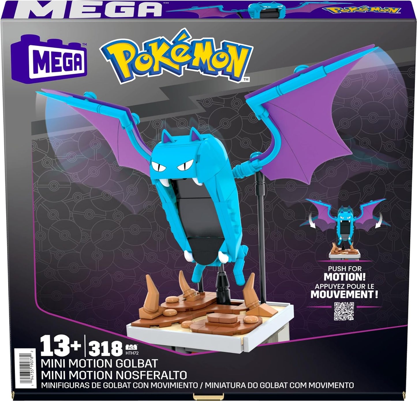 MEGA Pokemon Mini Motion Golbat Building Toy Kit (313 Pieces) for Collectors