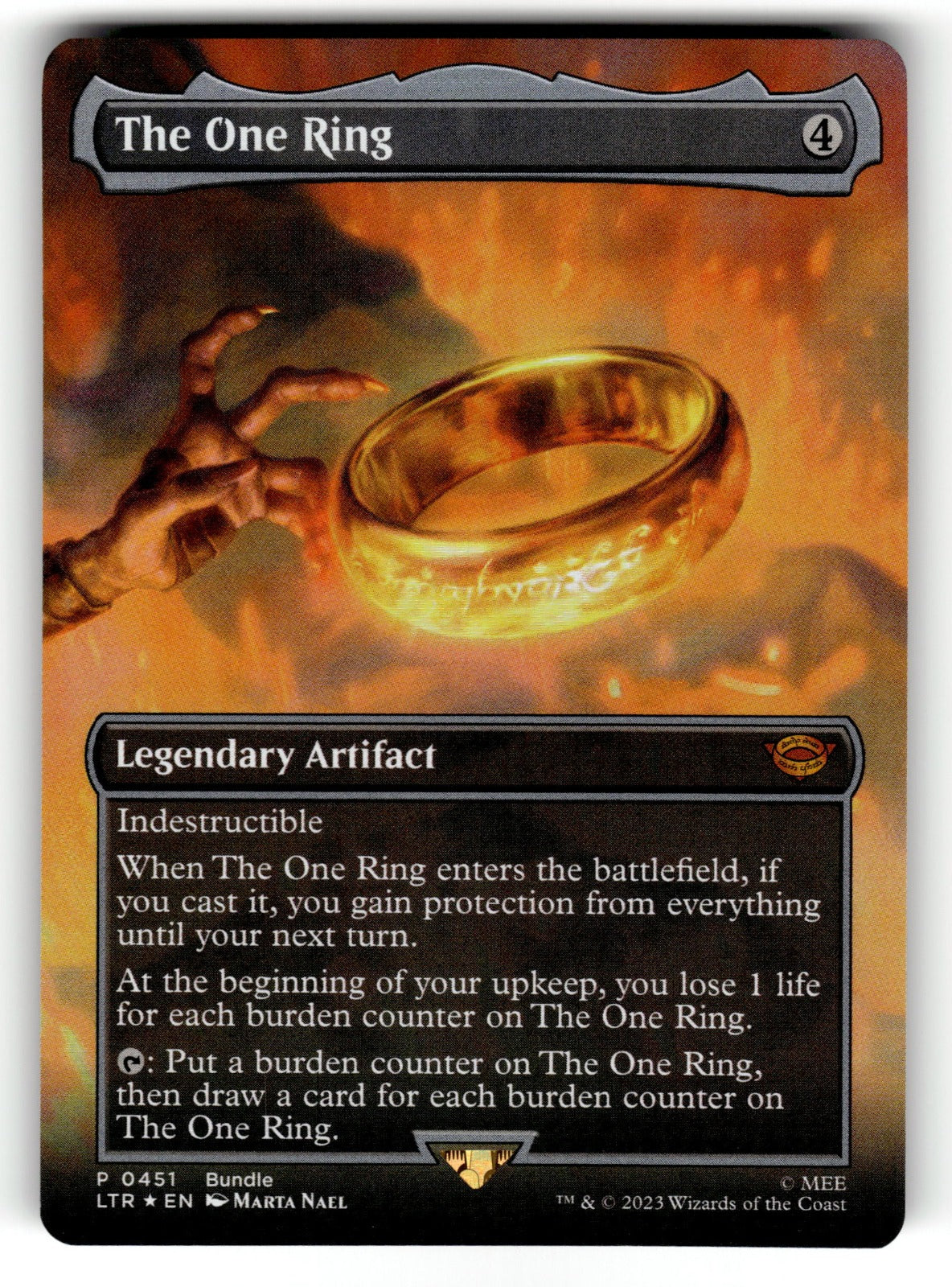 The One Ring (Borderless) (LTR Bundle) – 451 UMP: Unique and Miscellaneous Promos P Foil NM