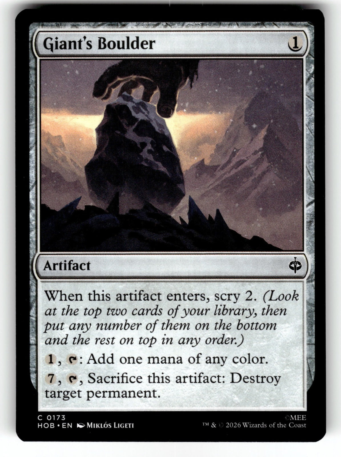 Giant's Boulder – 173 HOB: The Hobbit C NM