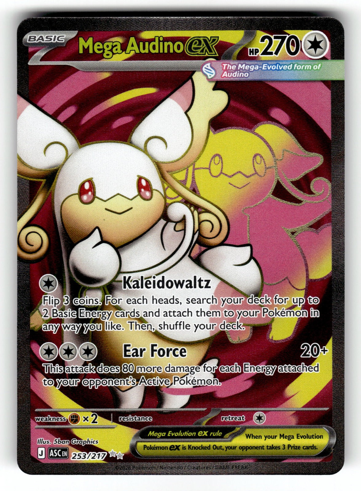 Mega Audino ex – 253/217 ASC: ME: Ascended Heroes Ultra Rare Holo NM