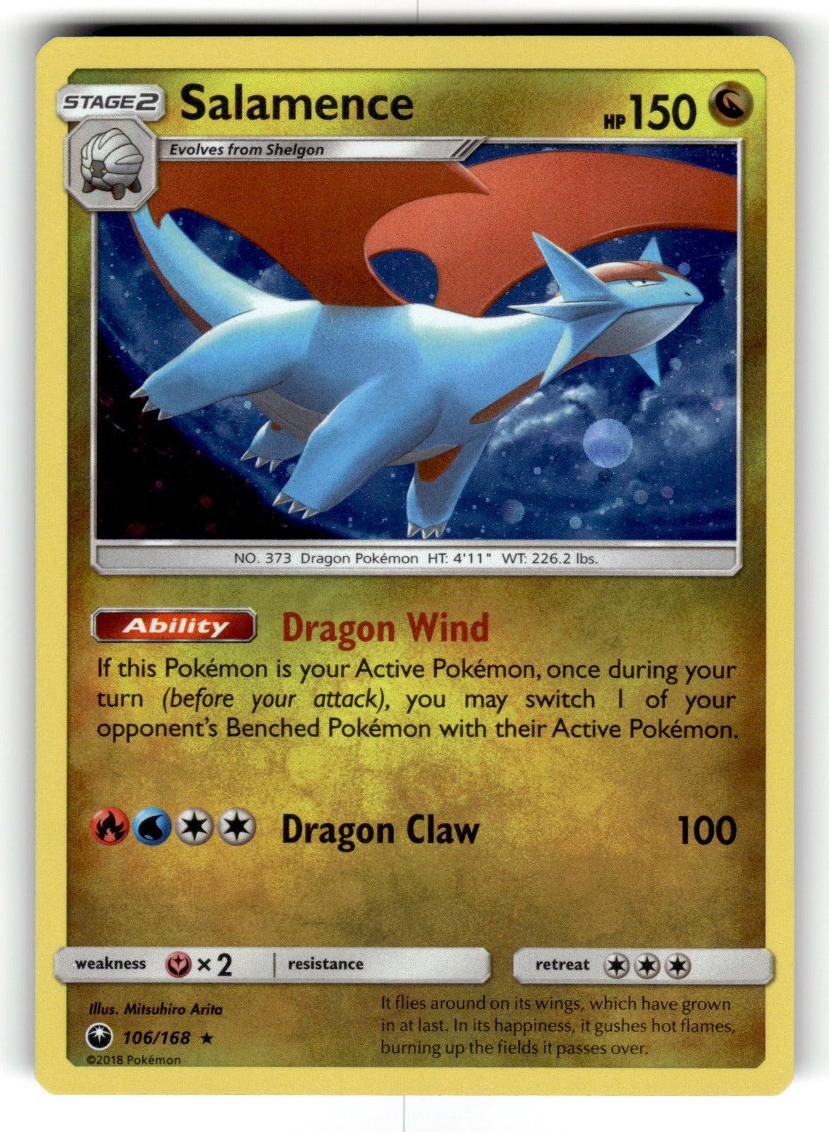 Salamence – 106/168 CES: SM - Celestial Storm Holo Rare NM