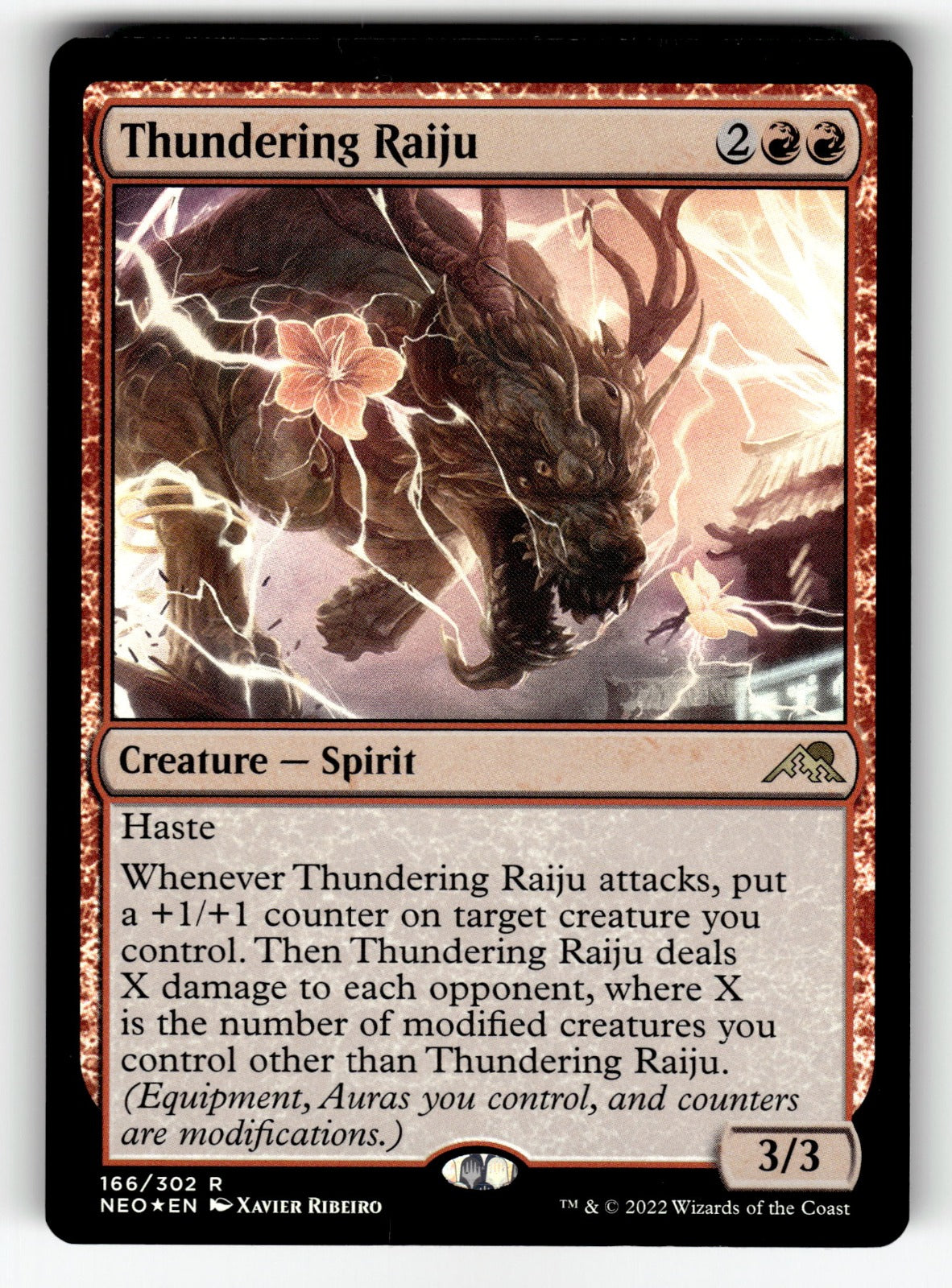 Thundering Raiju – 166 NEO: Kamigawa: Neon Dynasty R Foil NM