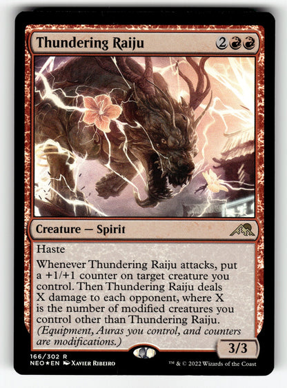 Thundering Raiju – 166 NEO: Kamigawa: Neon Dynasty R Foil NM
