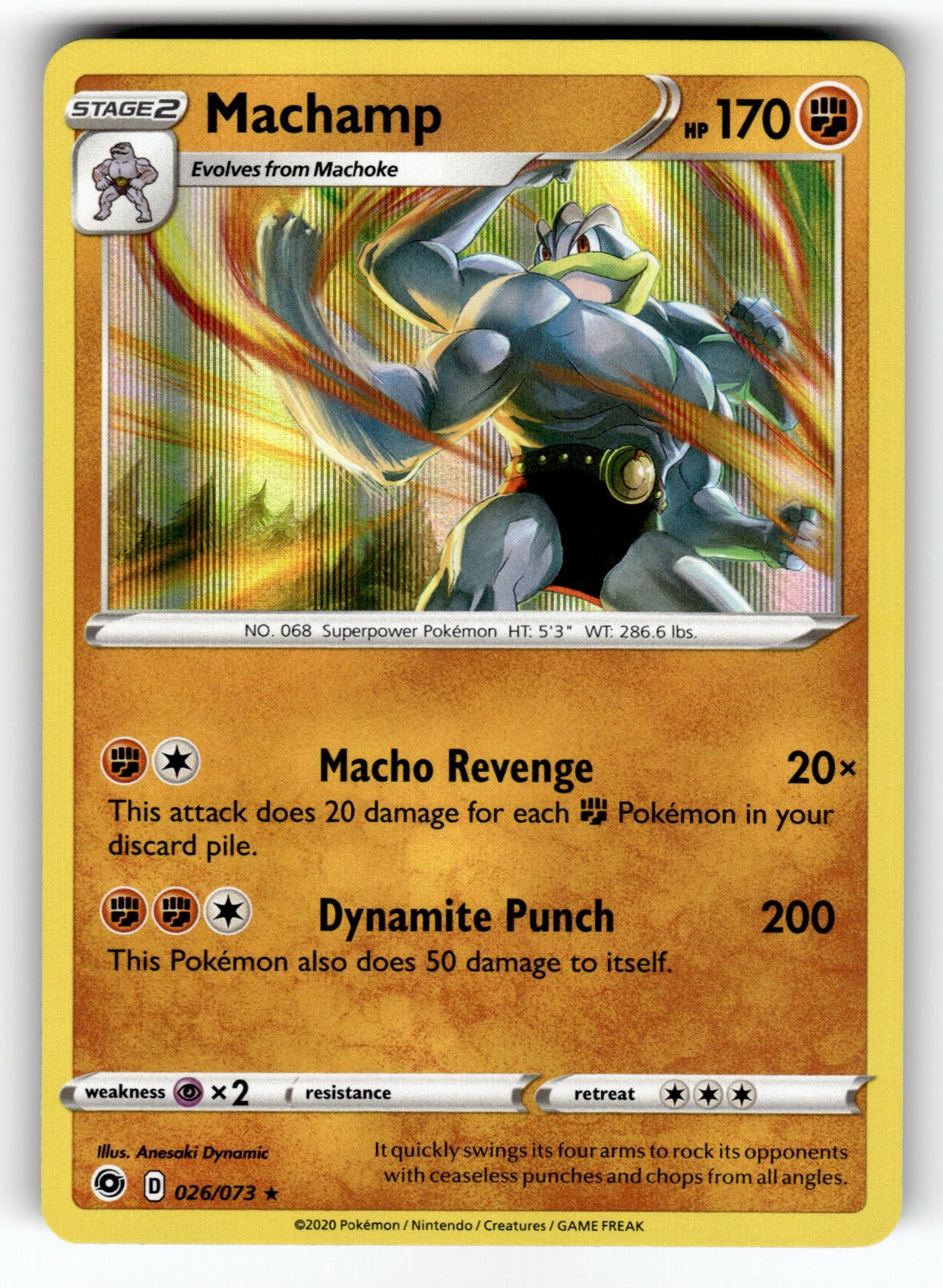Machamp – 26/73 CHP: Champion's Path Holo Rare NM