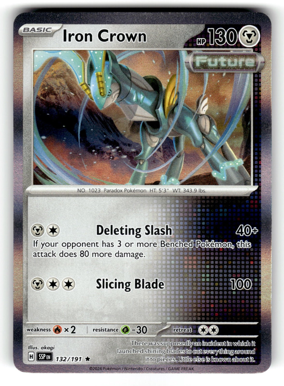 Iron Crown – 132/191 SSP: SV08: Surging Sparks Rare Holo NM