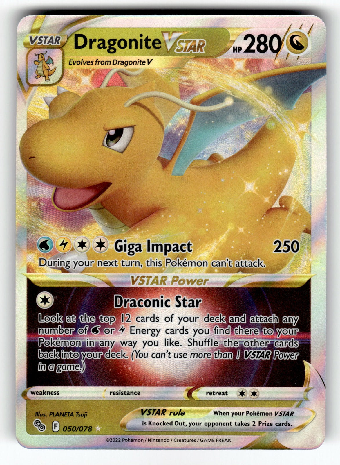 Dragonite VSTAR – 050/078 PGO: Pokemon GO Ultra Rare Holo NM