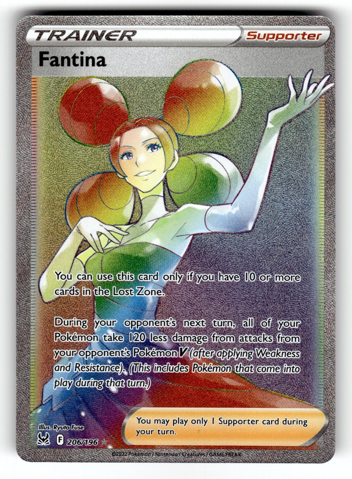 Fantina (Secret) – 206/196 SWSH11: SWSH11: Lost Origin Secret Rare Holo NM