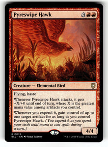 Pyreswipe Hawk – 26 BLC: Commander: Bloomburrow R NM