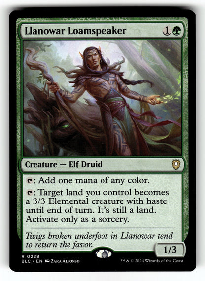 Llanowar Loamspeaker – 228 BLC: Commander: Bloomburrow R NM