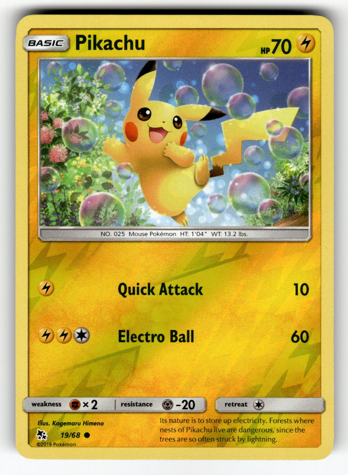 Pikachu – 19/68 HIF: Hidden Fates Common Reverse Holo LP
