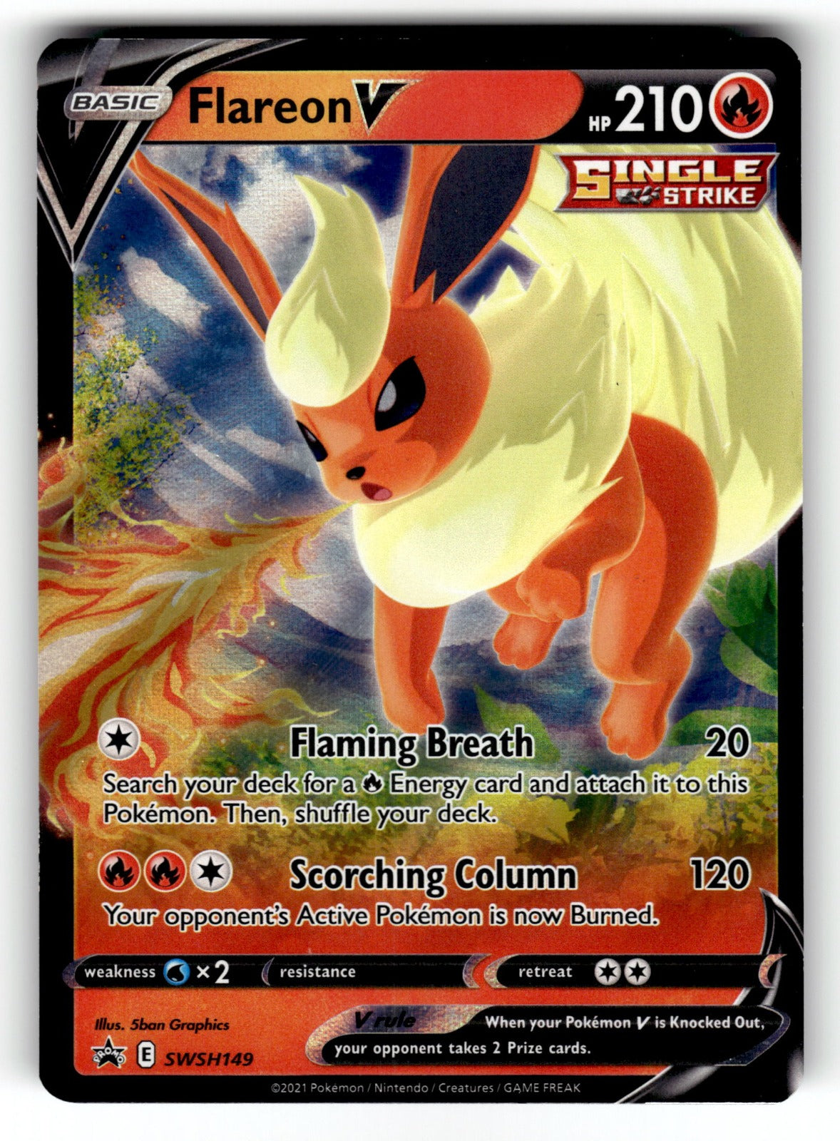 Flareon V – SWSH149 SWSD: SWSH: Sword & Shield Promo Cards Promo Holo NM