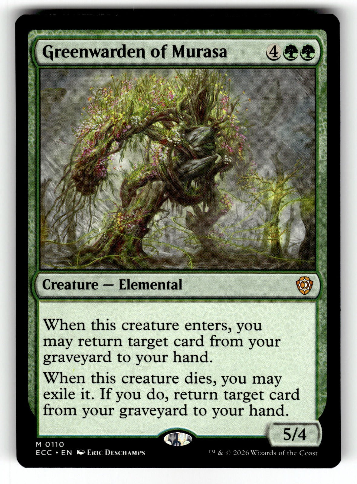 Greenwarden of Murasa – 110 ECC: Commander: Lorwyn Eclipsed M NM