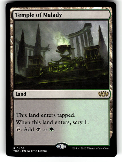 Temple of Malady – 403 TDC: Commander: Tarkir: Dragonstorm R NM